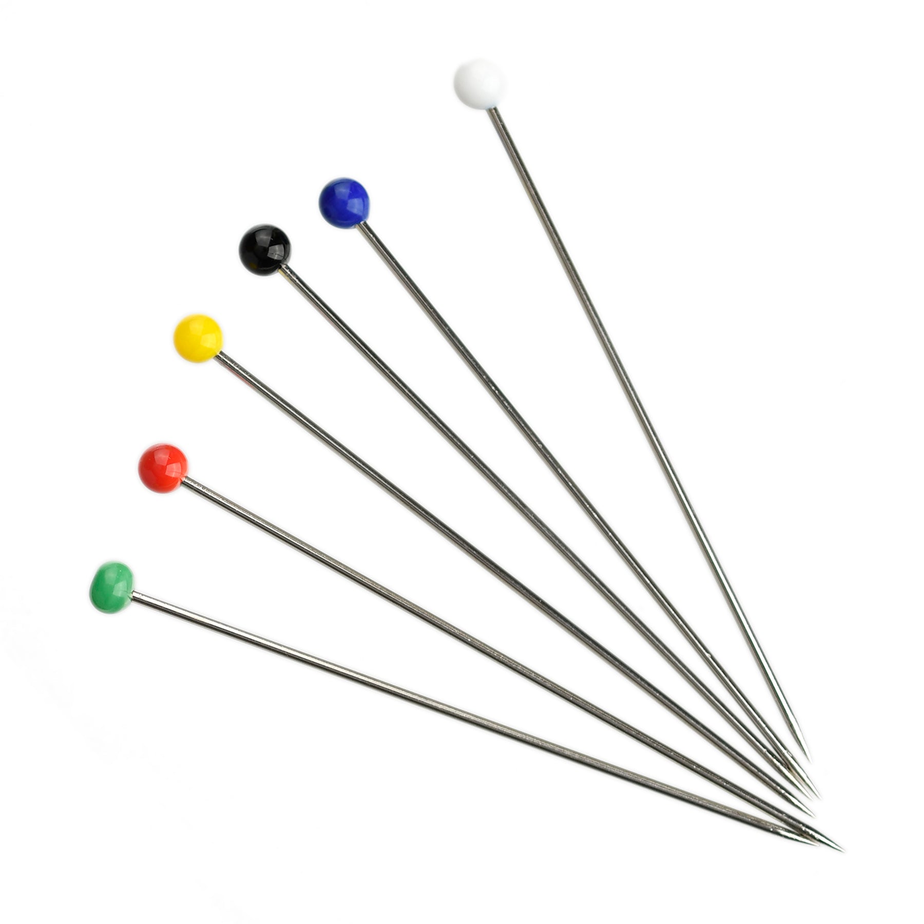 50mm Extra Long Glass Head Pins Box 1000 Assorted Colours Jackstock Haberdashery