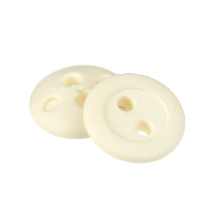 TWO-HOLE RUBBER BUTTON WHITE