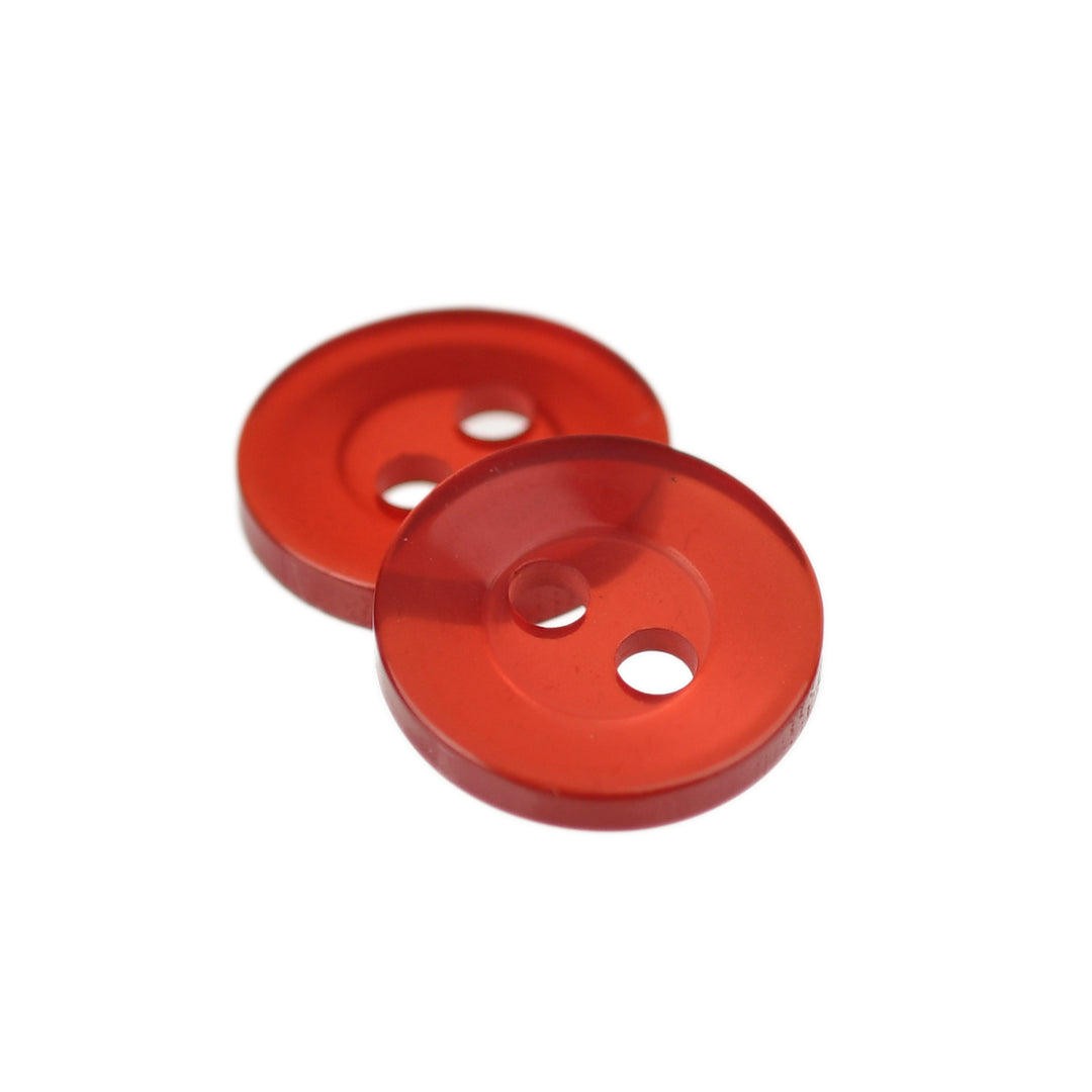 TWO-HOLE WIDE BEVEL RIM BUTTON RED