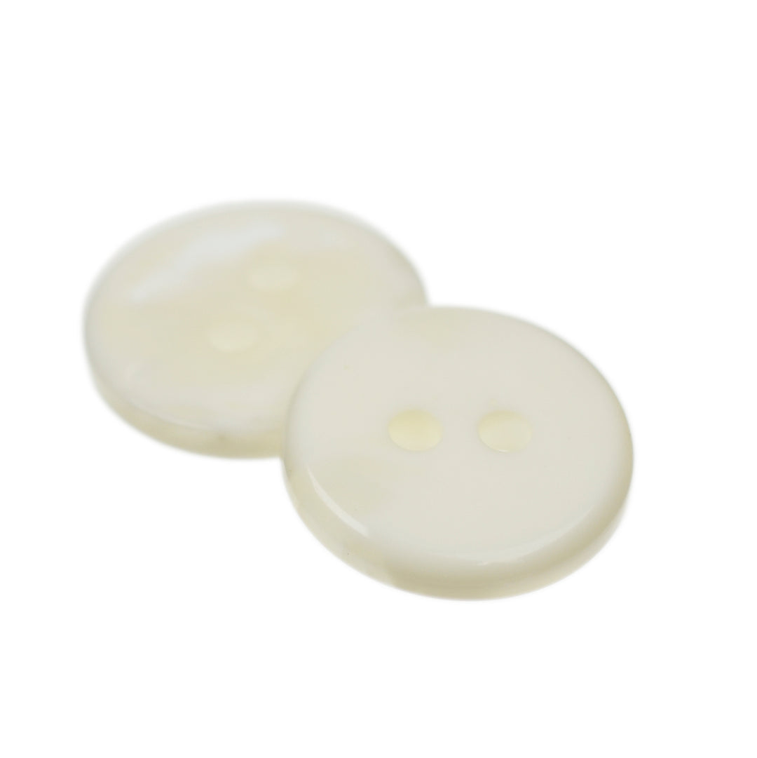 TWO-HOLE FLAT MARBLED BUTTON IVORY