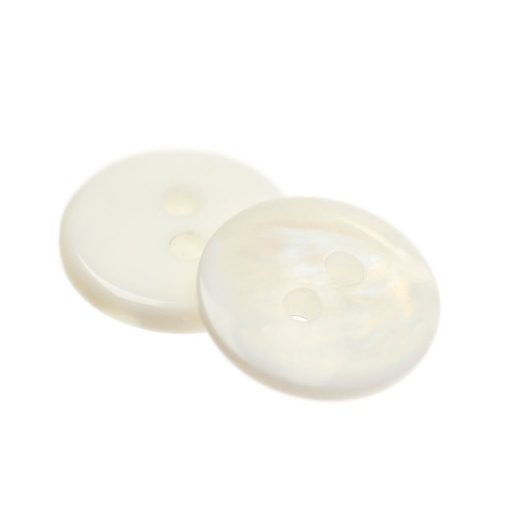 TWO-HOLE PEARL-FINISH BUTTON GLOSS WHITE