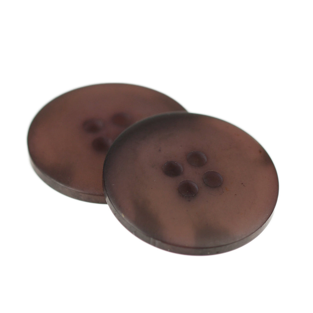 20MM (32L) FOUR-HOLE FLAT BUTTON TRANSLUCENT BROWN