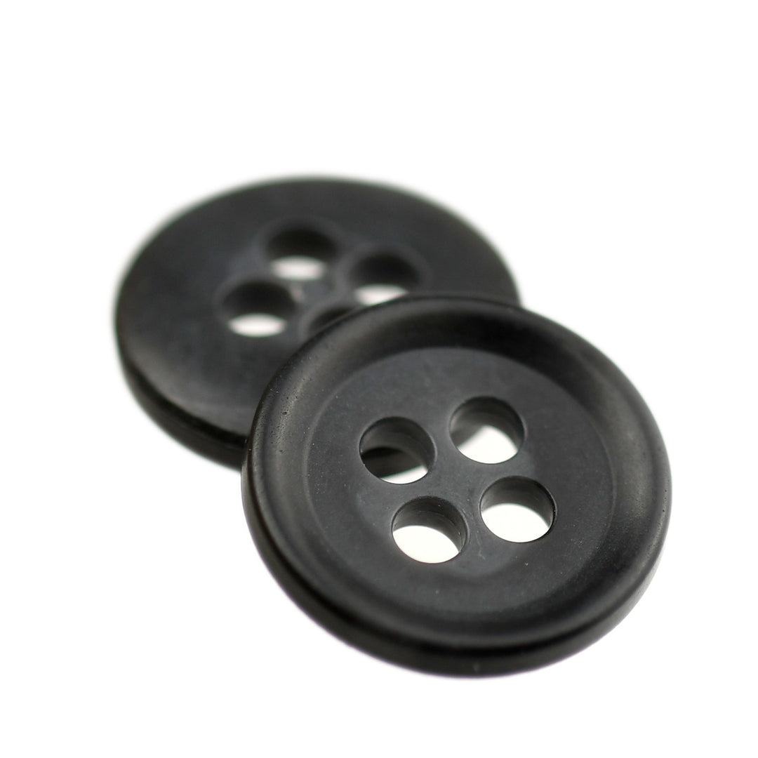 FOUR-HOLE MARBLED BUTTON BLACK