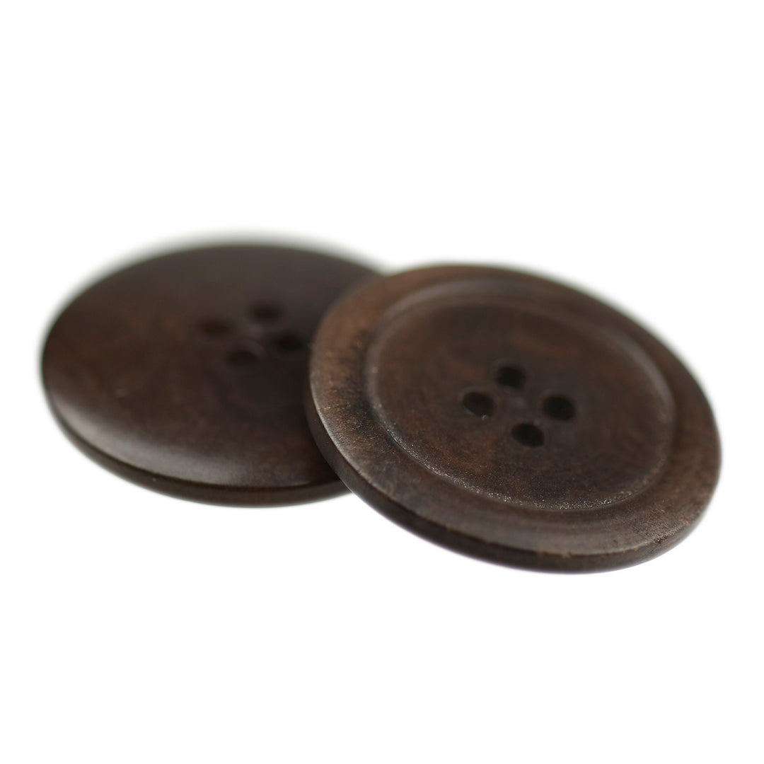 FOUR-HOLE FLAT RIM BUTTON CHOCOLATE