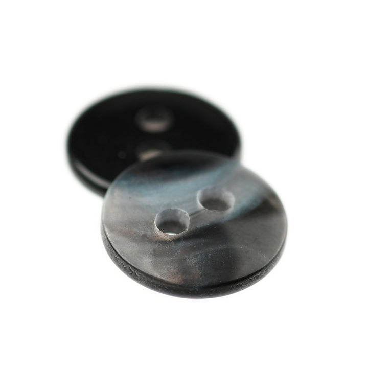 TWO-HOLE GLOSSY BUTTON DARK PEARL