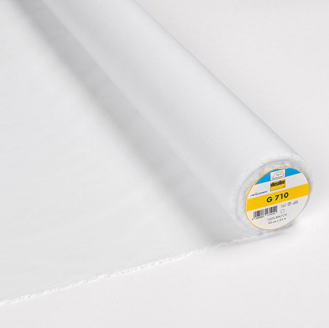 90CM VLIESELINE G710 100% COTTON LIGHT WOVEN FUSIBLE INTERLINING 55GSM WHITE