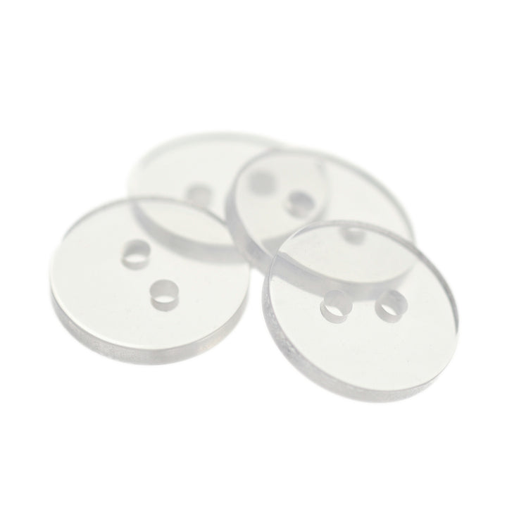 TWO-HOLE FLAT JIGGER BUTTON CLEAR