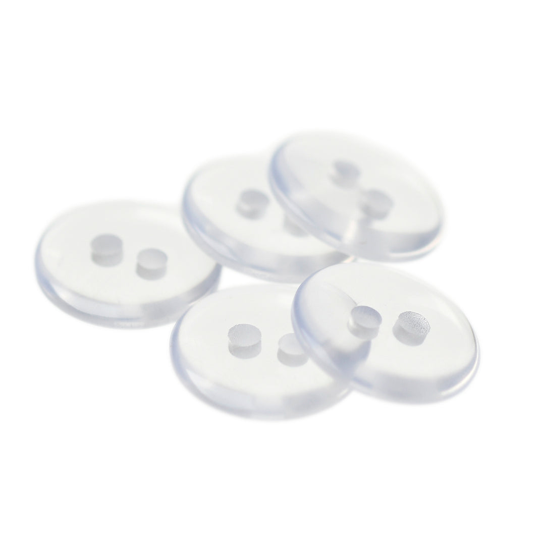 TWO-HOLE DISC JIGGER BUTTON CLEAR