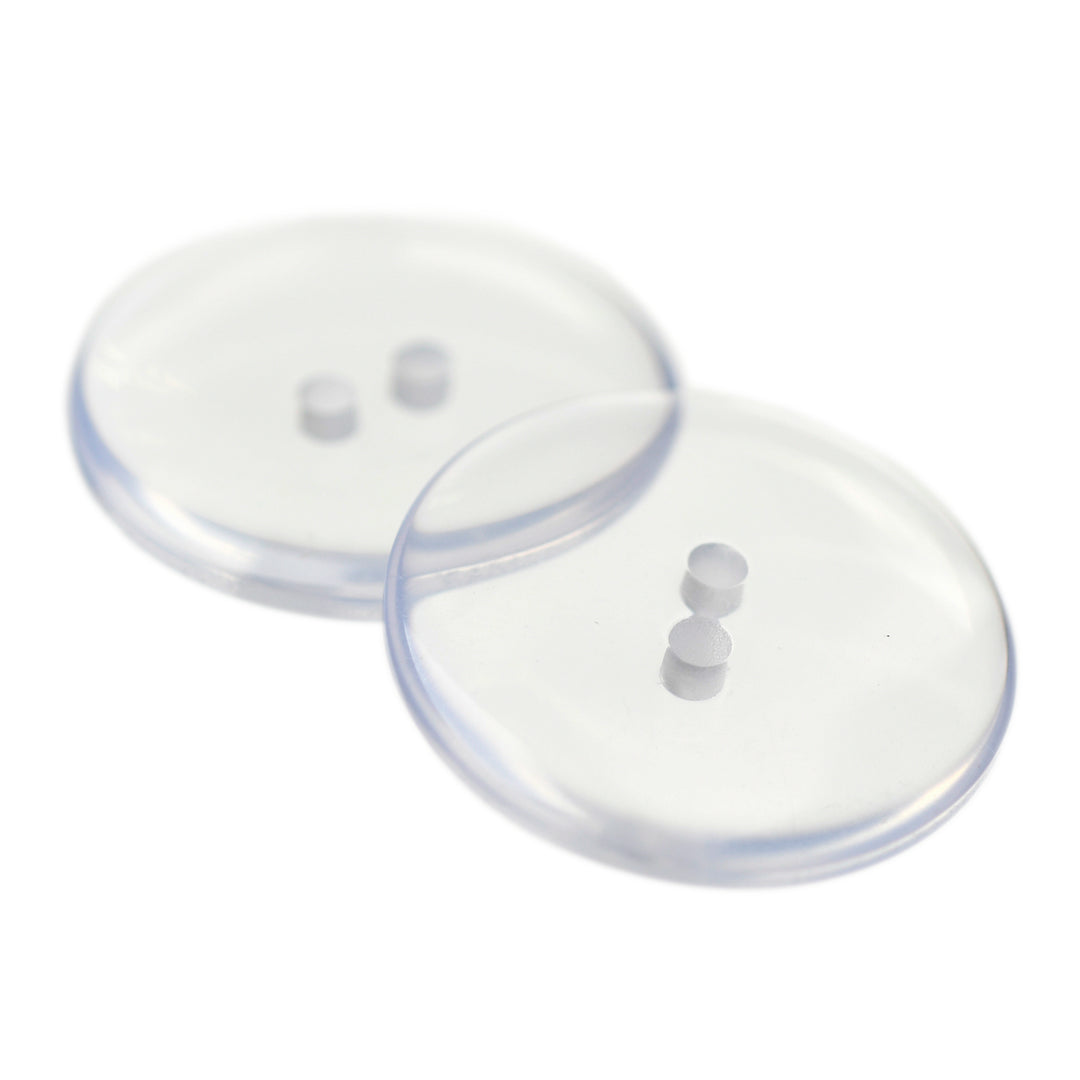 TWO-HOLE DISC JIGGER BUTTON CLEAR