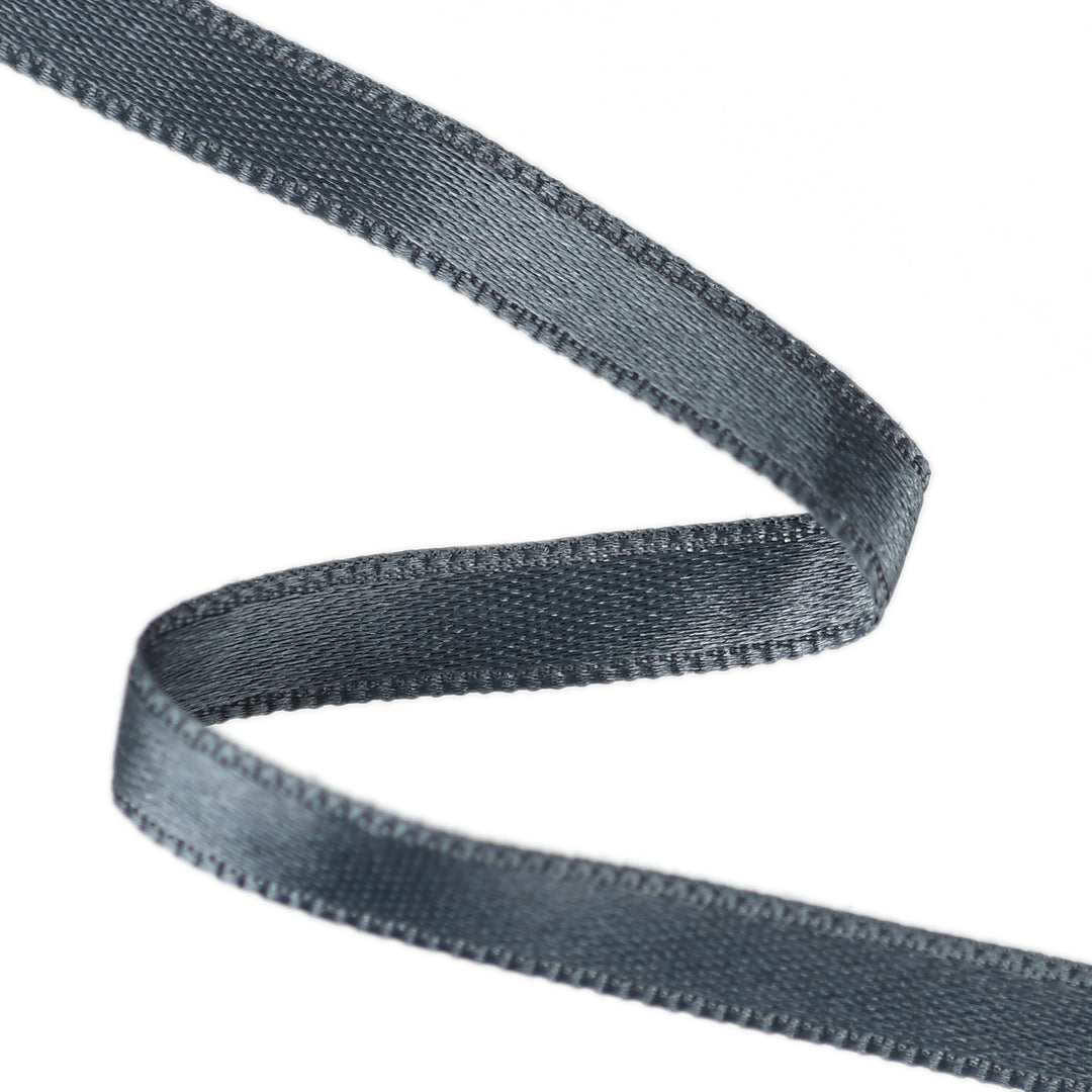 FRENCH DOUBLE-SIDED SATIN RIBBON 25M ROLL - SLATE