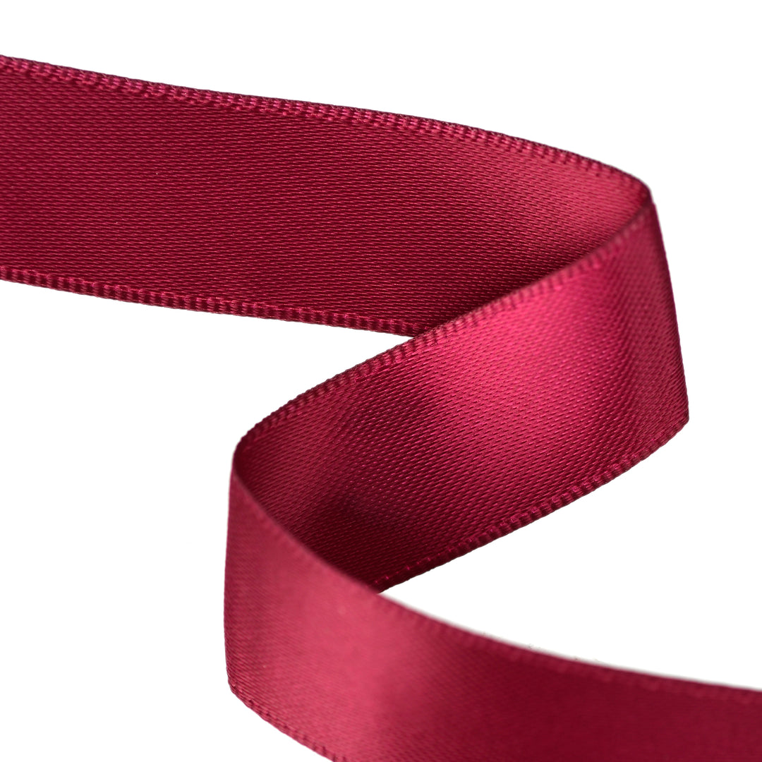 DOUBLE-SIDED SATIN RIBBON - WINE