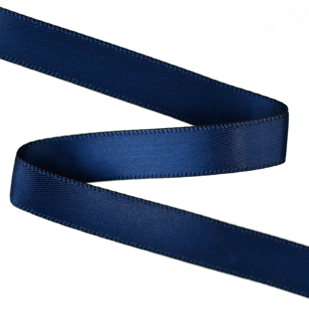 DOUBLE-SIDED SATIN RIBBON - NAVY BLUE