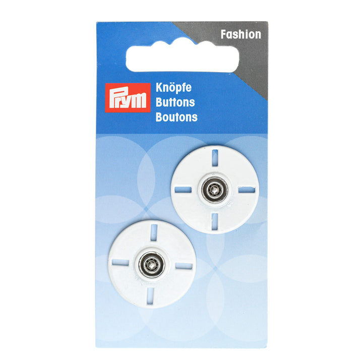 PRYM METAL SEW-ON SNAP FASTENERS WHITE