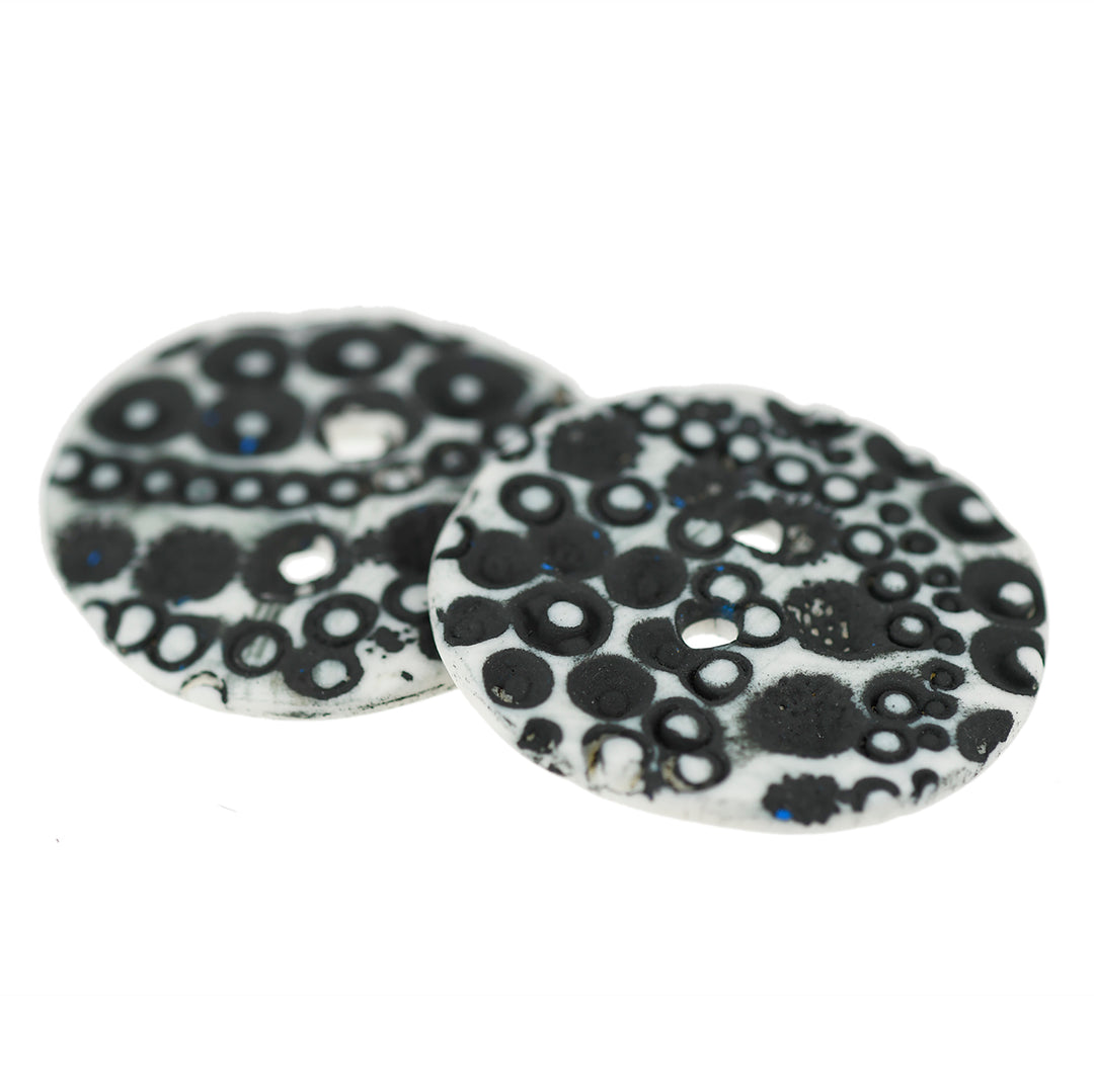 36MM HANDMADE CERAMIC BUTTON MATTE BLACK