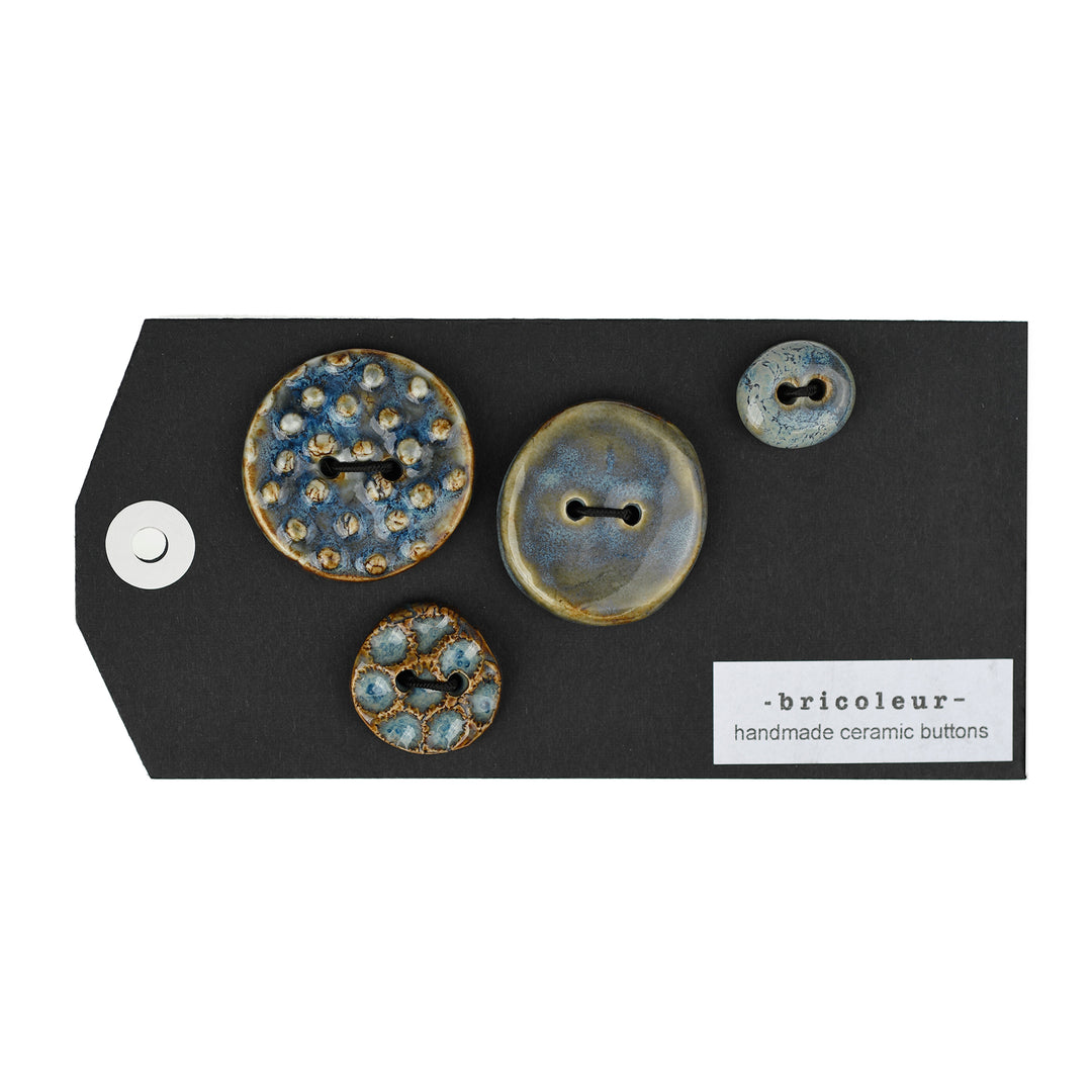 HANDMADE CERAMIC BUTTON SET OF 4 'ARCHEO'