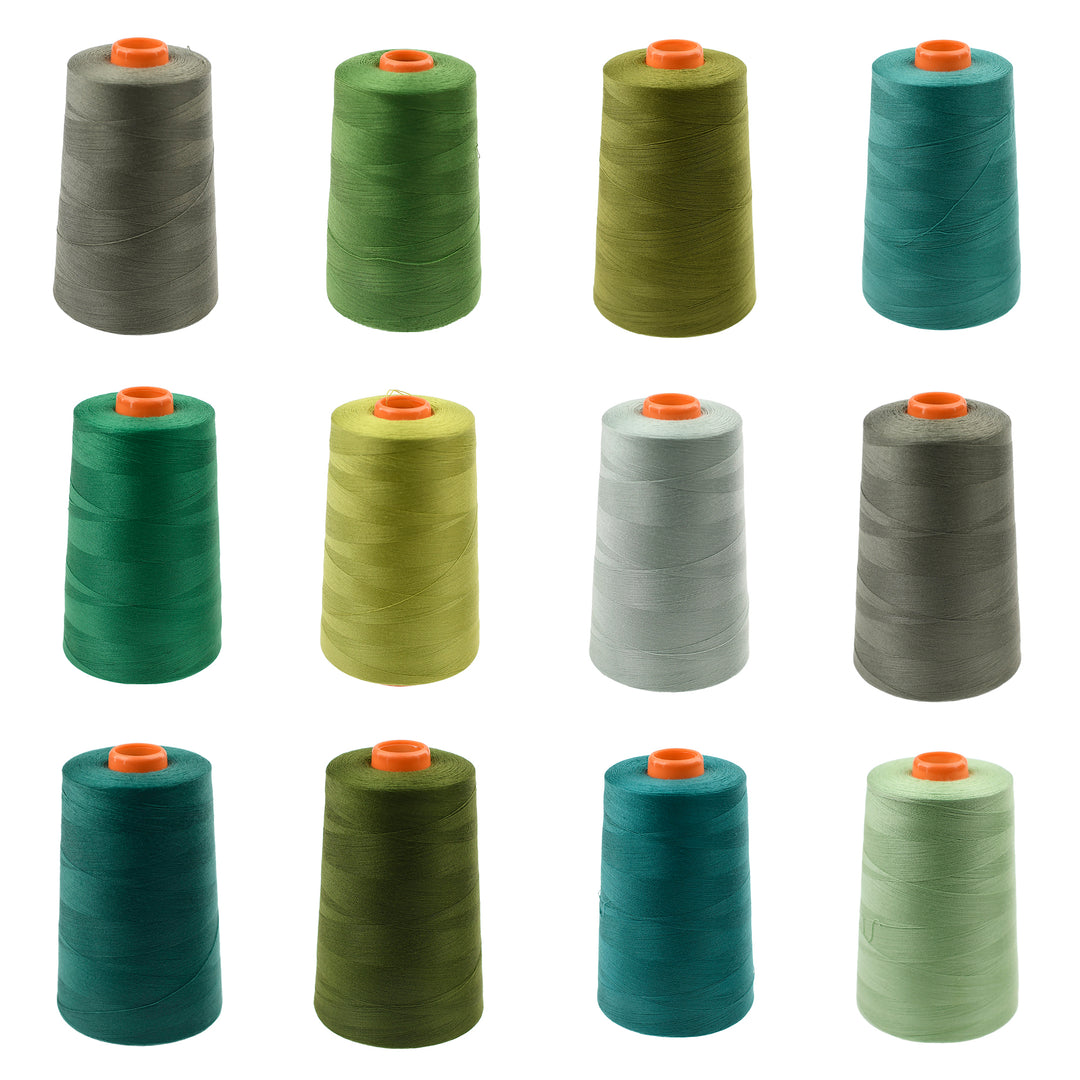 ALL-PURPOSE THREAD PACK 12 x 5000M CONES GREEN