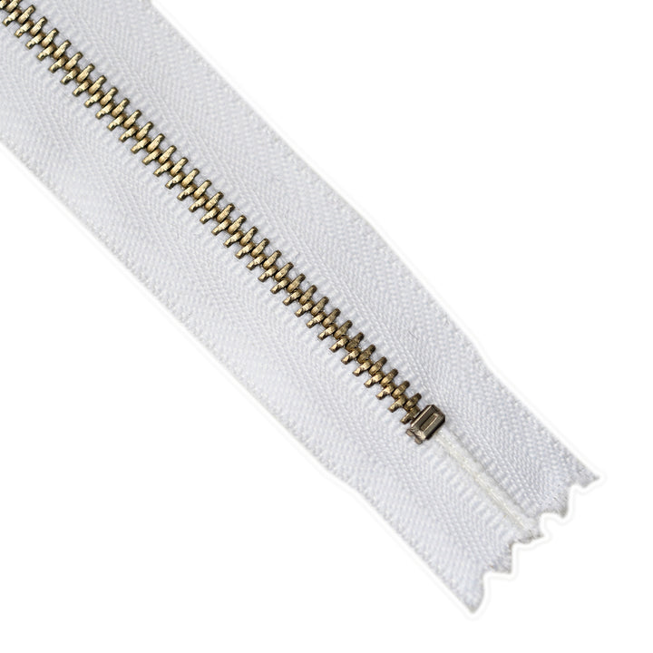 YKK METAL CLOSED-END ZIP NO.3 NICKEL COL 501 WHITE