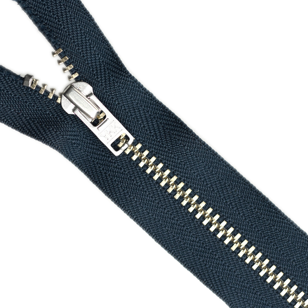 YKK METAL CLOSED-END ZIP NO.4.5 NICKEL COL 560 NAVY