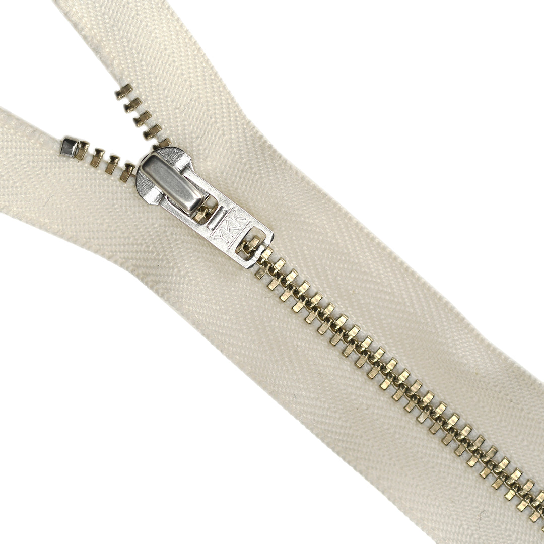 YKK METAL CLOSED-END ZIP NO.4.5 NICKEL COL 841 IVORY